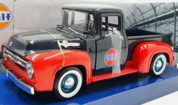 MMX79647 - FORD F-100 pick-up 1956 GULF Zwart en rood