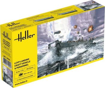 HEL79995 - LCVP-landingsvaartuig met eigen voertuig voor montage en schilderen