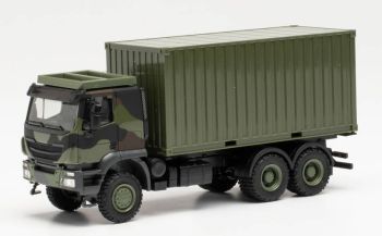 HER746793 - IVECO Trakker 6x6 drager met 20 voet container Camouflage
