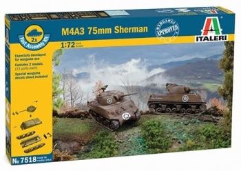 ITA7518 - 2 M4 A3 75mm Sherman tanks om in elkaar te zetten en te schilderen