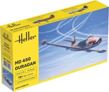 HEL80201 - DASSAULT MD450 Ouragan militair vliegtuig assembleren en schilderen