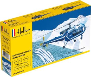 HEL80286 - Gendarmeriehelikopter ALOUETTE III SA 316 om te monteren en te schilderen