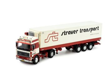 TEK82445 - VOLVO F12 Globetrotter 4x2 met 3-assige koeltrailer STRAVER