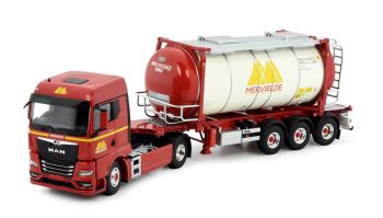 TEK83741 - MAN TX GM 4x2 met 3-assige containerwagen en tankcontainer MERVIELDE