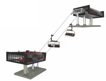 JC84484 - Skilift met 2 zwarte en rode stoeltjesliften - PALINKOPF