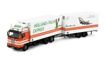 TEK84633 - SCANIA R143 6x2 koelbakwagen met 2-assige koeltrailer (LIEVAART)