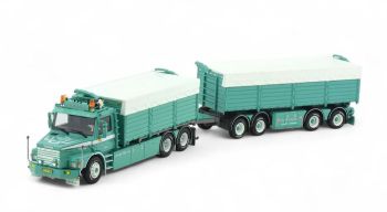 TEK85098 - SCANIA 142 Torpedo 6x4 bakwagen met 2+2 assige aanhanger JAKOB PEDERSEN