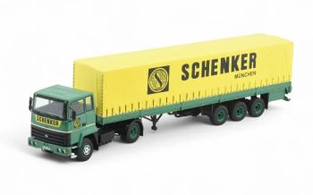 TEK85125 - FORD Transcontinental 4435 4x2 met 3-assige schuifzeiloplegger SCHENKER