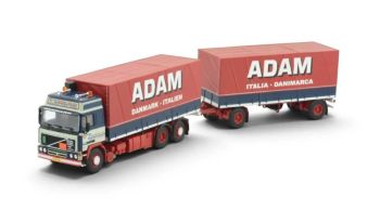 TEK87703 - VOLVO F12 Globetrotter 6x2 bakwagen met 1+1-assige aanhanger (MOGENS NIELSEN)