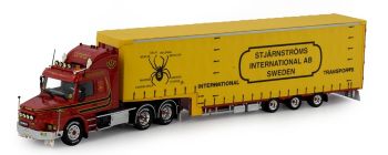 TEK80743 - SCANIA T143 6x4 met dekzeil aanhanger 3 Assen STJARNSTROM