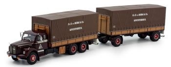 TEK82119 - SCANIA L111 6x4 bakwagen met aanhanger 2 Assen BERG & Zn. E. VAN DEN