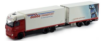 TEK82442 - MERCEDES Actros MP4 6x2 forwarder met aanhanger 2 assen DOBBE Transport