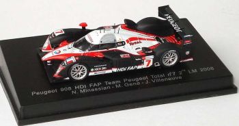 SPA87S085 - PEUGEOT 908 HDI FAP #7 Tweede Le Mans 2008 N.MINASSIAN. M.GENE. J. VILLENEUVE