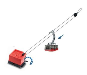 JC89093 - Skilift met 1 rode manuele gondel