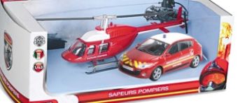 MDM57007B - RENAULT Megane brandweerman met helikopter (willekeurige helikopter)