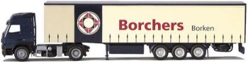 AWM4082.01 - VOLVO FH12 Globetrotter 4x2 Met 3 Assen dekzeilaanhanger "BORCHERS BOKEN" Schaal: 1/87