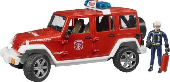 BRU2528 - JEEP Wrangler Brandweerman met karakter Schaal: 1/16