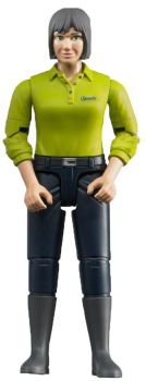 BRU60405 - Donkerharige vrouw met groen shirt en donkerblauwe broek Schaal: 1/16