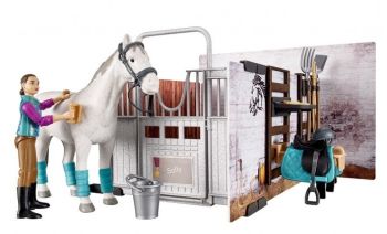 BRU62506 - Stalbox met paard; ruiter en toebehoren