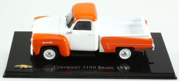 MAGCHEVY3100-59 - CHEVROLET 3100 Brazilië 1959 oranje en witte pick-up truck