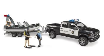 BRU2507 - DODGE RAM 2500 Politie met trailer en boot