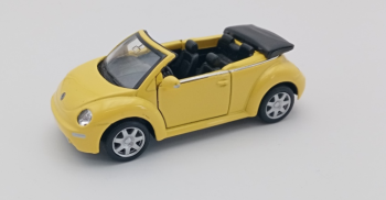 WEL2035YE - gele auto VOLKSWAGEN NEW BEETLE Cabriolet frictiemodel verkocht zonder doos