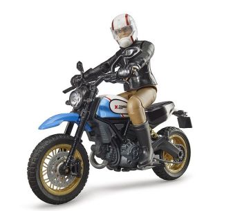 BRU63051 - DUCATI SCRAMBLER Wit/blauw met karakter