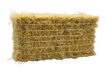 CW0279 - Vierkante strobaal met wit touwtje - 7,8 x 3,7 x 2,2 cm