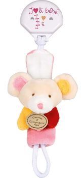 DC2509SOURIS - Speenclip - Muis Rood roze en geel