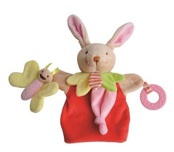 DC3005LAPIN - Rood Konijn Marionet 30 cm