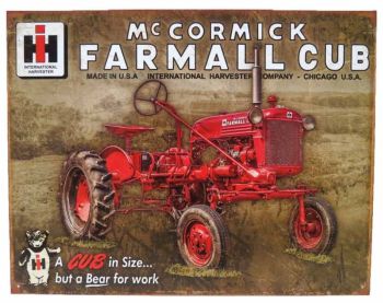 DE-TIN2132 - Metalen bord McCORMICK Farmall Club - 40,5 x 31,8 cm