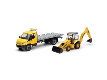 NEW16193A - IVECO vrachtwagen met graafmachine NEW HOLLAND B110C