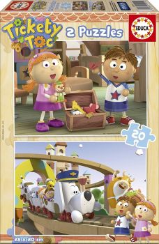EDU15940 - 2 Puzzels 20 stukjes TICKETY TOC 28 x 20 cm