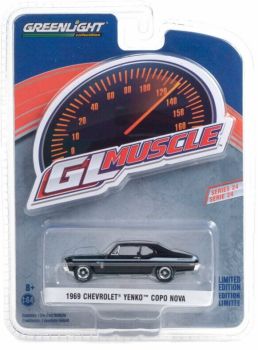 GREEN13290-A - CHEVROLET Yenko Copo Nova 1969 zwart GL Muscle Series verkocht in blister