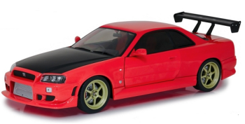 GREEN19052 - NISSAN Skyline GT-R (R34) 1999 rood met verlichting