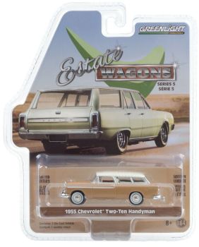 GREEN29990-A - CHEVROLET Two-Ten Handyman 1955 bruin estate wit dak verkocht in blister