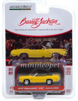 GREEN37220-C - OLDSMOBILE 442 cabriolet open 1970 gele Barrett Jackson verkocht in blister
