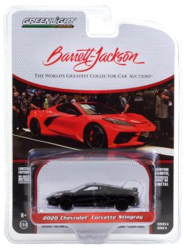 GREEN37220-F - CHEVROLET Corvette Stingray zwart 2020 Barrett Jackson verkocht in blister