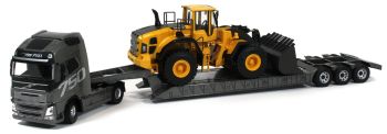 HOL8-9013 - VOLVO FH16 750 4x2 en dieplader aanhanger met VOLVO L250G lader inbegrepen