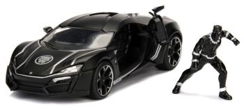 JAD253225004 - LYKAN Black Hypersport Black Panther Marvel Avengers met figuur inbegrepen