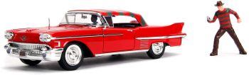 JAD253255004 - CADILLAC serie 62 1958 rood uit de film Freddy Krueger met figuren erbij