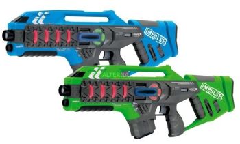 JAM410084 - 2 blauwe en groene laserpulsgeweren