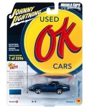 JLMC032B-D - 1982 CHEVROLET Corvette Blue uit de MUSCLE CARS 2023-serie in blisterverpakking