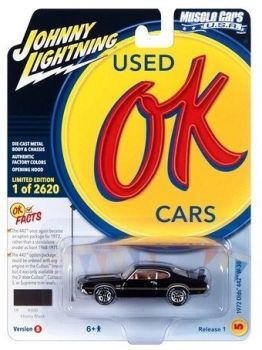 JLMC032B-E - 1972 OLDSMOBILE 442 W-30 Black uit de MUSCLE CARS 2023-serie in blisterverpakking