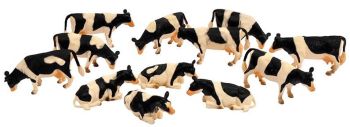 KID571929 - Kavel van 8 staande en 4 liggende koeien HOLSTEIN
