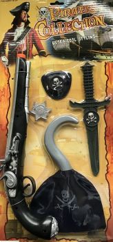 LPE50242A - Piratenset met geweer; haak; dolk en accessoires