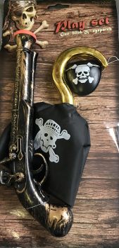 LPE50340 - Zeerover piratenset met haak; geweer en accessoire