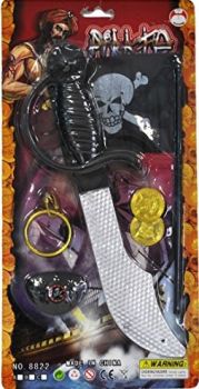LPE50416 - Piratenpakket met vlag; kapmes en accessoires