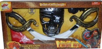 LPE50532 - Piratenset met een masker; 2 sabels en accessoires