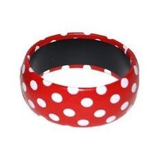 LPE53646ROUGE - Rode armband met witte stippen - Kinderen